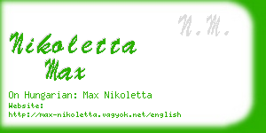 nikoletta max business card